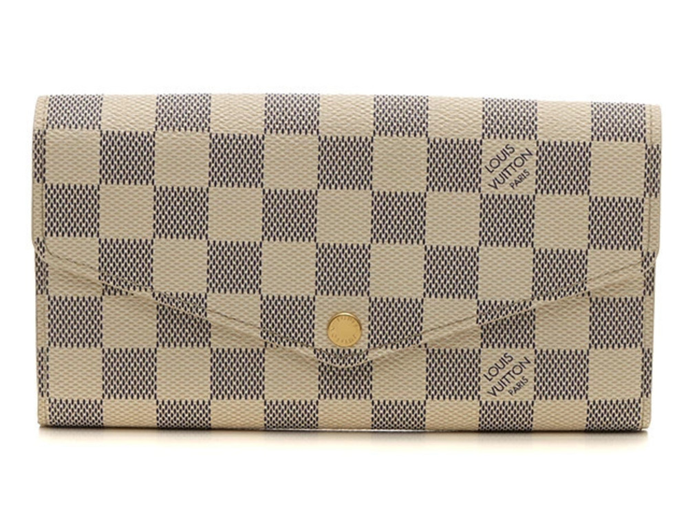LOUIS VUITTON Portefeuille Sarah Damier Azur White